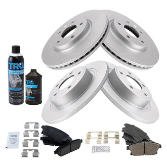 TRQ® - Front and Rear Disc Brake Kit with Ceramic Pads