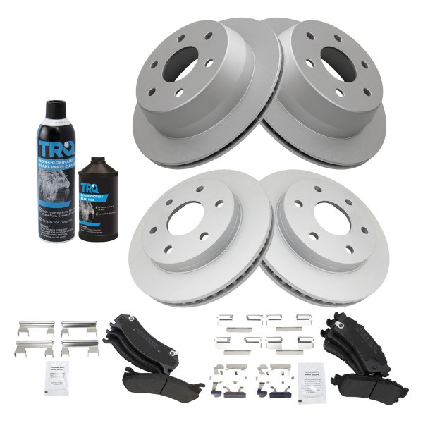 TRQ® - Front and Rear Disc Brake Kit with Semi-Metallic Pads