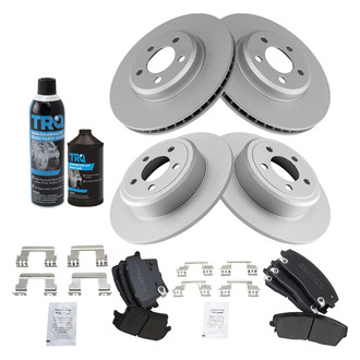 TRQ® - Front and Rear Disc Brake Kit with Semi-Metallic Pads