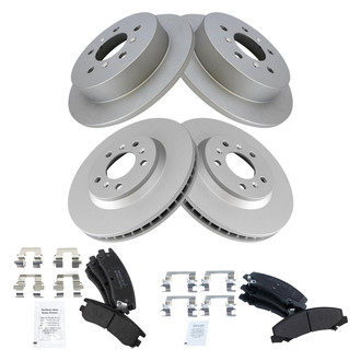 TRQ® - Front and Rear Disc Brake Kit with Semi-Metallic Pads