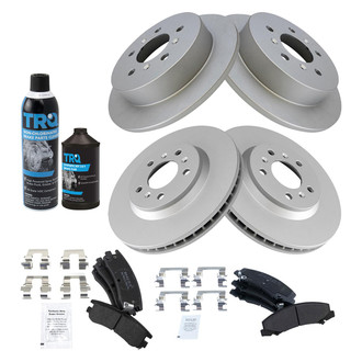 TRQ® - Front and Rear Disc Brake Kit with Semi-Metallic Pads