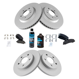 TRQ® - Front and Rear Disc Brake Kit with Semi-Metallic Pads