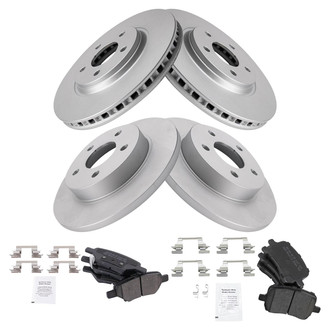 TRQ® - Front and Rear Disc Brake Kit with Semi-Metallic Pads