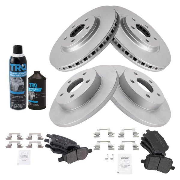 TRQ® - Front and Rear Disc Brake Kit with Semi-Metallic Pads