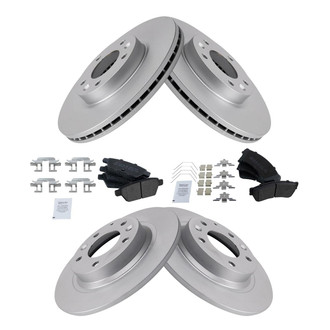 TRQ® - Front and Rear Disc Brake Kit with Semi-Metallic Pads
