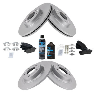 TRQ® - Front and Rear Disc Brake Kit with Semi-Metallic Pads