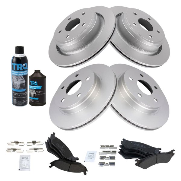 TRQ® - Front and Rear Disc Brake Kit with Semi-Metallic Pads