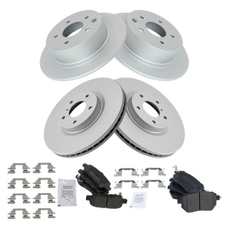 TRQ® - Front and Rear Disc Brake Kit with Semi-Metallic Pads