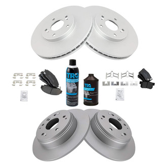 TRQ® - Front and Rear Disc Brake Kit with Semi-Metallic Pads