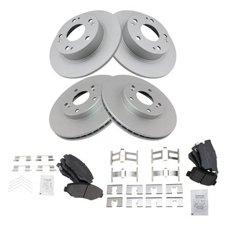 TRQ® - Front and Rear Disc Brake Kit with Semi-Metallic Pads