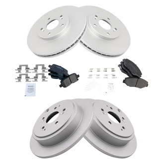 TRQ® - Front and Rear Disc Brake Kit with Semi-Metallic Pads