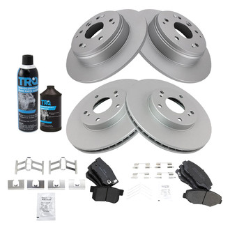 TRQ® - Front and Rear Disc Brake Kit with Semi-Metallic Pads
