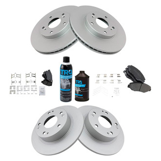 TRQ® - Front and Rear Disc Brake Kit with Semi-Metallic Pads
