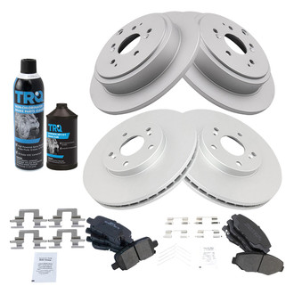 TRQ® - Front and Rear Disc Brake Kit with Semi-Metallic Pads