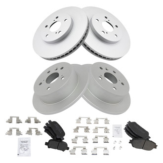 TRQ® - Front and Rear Disc Brake Kit with Semi-Metallic Pads