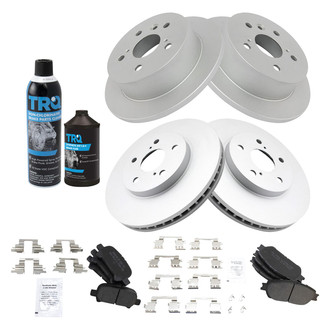 TRQ® - Front and Rear Disc Brake Kit with Semi-Metallic Pads