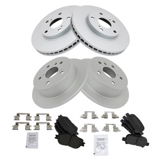TRQ® - Front and Rear Disc Brake Kit with Semi-Metallic Pads