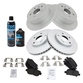 TRQ® - Front and Rear Disc Brake Kit with Semi-Metallic Pads