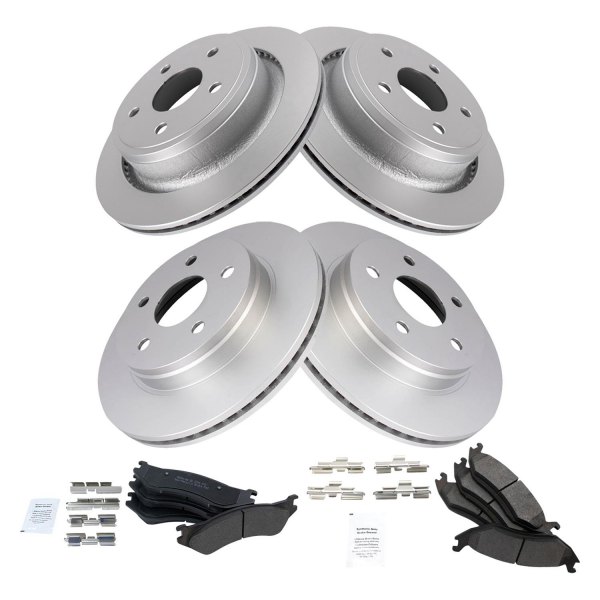 TRQ® - Front and Rear Disc Brake Kit with Semi-Metallic Pads