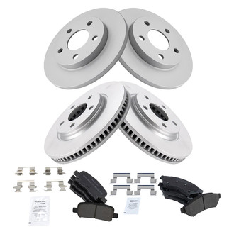 TRQ® - Front and Rear Disc Brake Kit with Semi-Metallic Pads