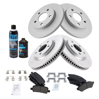 TRQ® - Front and Rear Disc Brake Kit with Semi-Metallic Pads