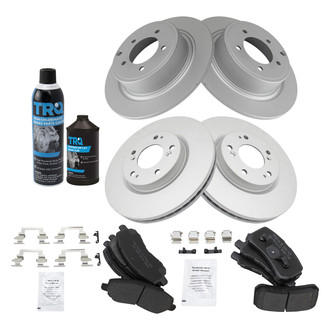 TRQ® - Front and Rear Disc Brake Kit with Semi-Metallic Pads