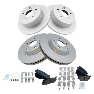 TRQ® - Front and Rear Disc Brake Kit with Semi-Metallic Pads