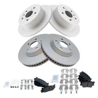 TRQ® - Front and Rear Disc Brake Kit with Semi-Metallic Pads