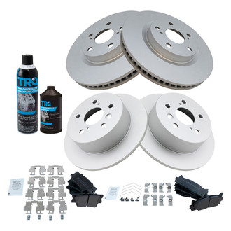 TRQ® - Front and Rear Disc Brake Kit with Semi-Metallic Pads