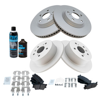 TRQ® - Front and Rear Disc Brake Kit with Semi-Metallic Pads