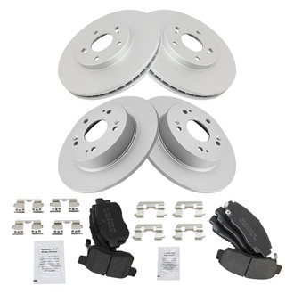 TRQ® - Front and Rear Disc Brake Kit with Semi-Metallic Pads