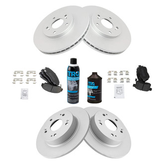 TRQ® - Front and Rear Disc Brake Kit with Semi-Metallic Pads