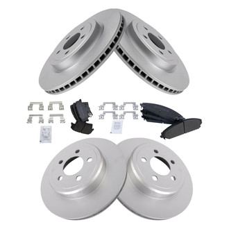 TRQ® - Front and Rear Disc Brake Kit with Semi-Metallic Pads
