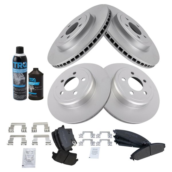 TRQ® - Front and Rear Disc Brake Kit with Semi-Metallic Pads