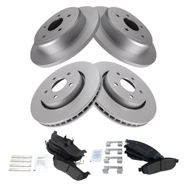 TRQ® - Front and Rear Disc Brake Kit with Semi-Metallic Pads