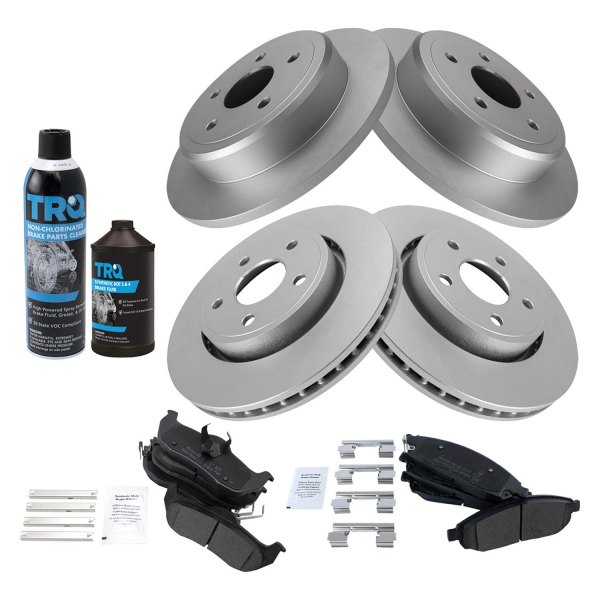 TRQ® - Front and Rear Disc Brake Kit with Semi-Metallic Pads