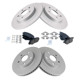 TRQ® - Front and Rear Disc Brake Kit with Semi-Metallic Pads