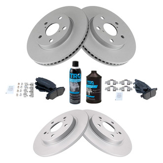 TRQ® - Front and Rear Disc Brake Kit with Semi-Metallic Pads