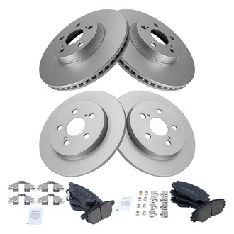 TRQ® - Front and Rear Disc Brake Kit with Semi-Metallic Pads