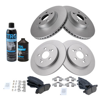 TRQ® - Front and Rear Disc Brake Kit with Semi-Metallic Pads