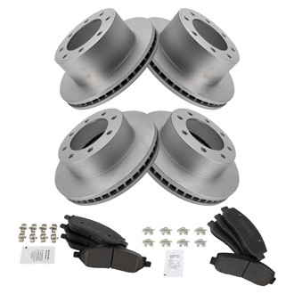TRQ® - Front and Rear Disc Brake Kit with Semi-Metallic Pads