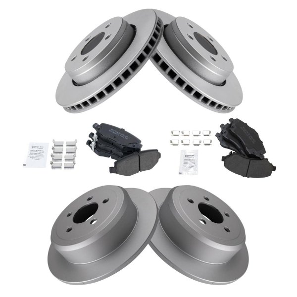 TRQ® - Front and Rear Disc Brake Kit with Semi-Metallic Pads