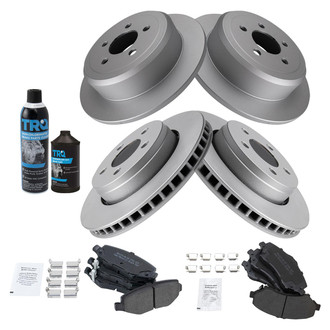 TRQ® - Front and Rear Disc Brake Kit with Semi-Metallic Pads