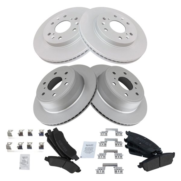 TRQ® - Front and Rear Disc Brake Kit with Semi-Metallic Pads