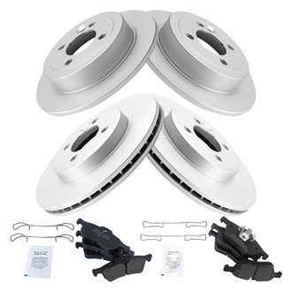 TRQ® - Front and Rear Disc Brake Kit with Semi-Metallic Pads
