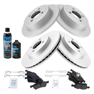 TRQ® - Front and Rear Disc Brake Kit with Semi-Metallic Pads