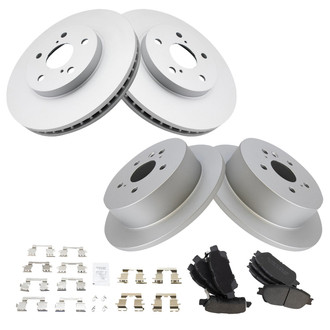 TRQ® - Front and Rear Disc Brake Kit with Semi-Metallic Pads