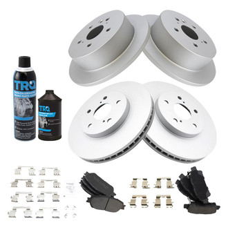 TRQ® - Front and Rear Disc Brake Kit with Semi-Metallic Pads