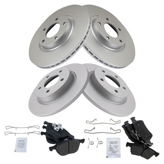 TRQ® - Front and Rear Disc Brake Kit with Semi-Metallic Pads