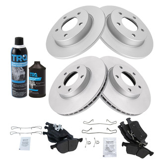 TRQ® - Front and Rear Disc Brake Kit with Semi-Metallic Pads